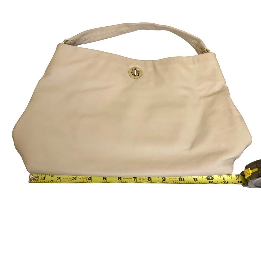 Kate Spade Cream Soft Leather Hobo Shoulder Bag with Twist Lock - Picture 12 of 13